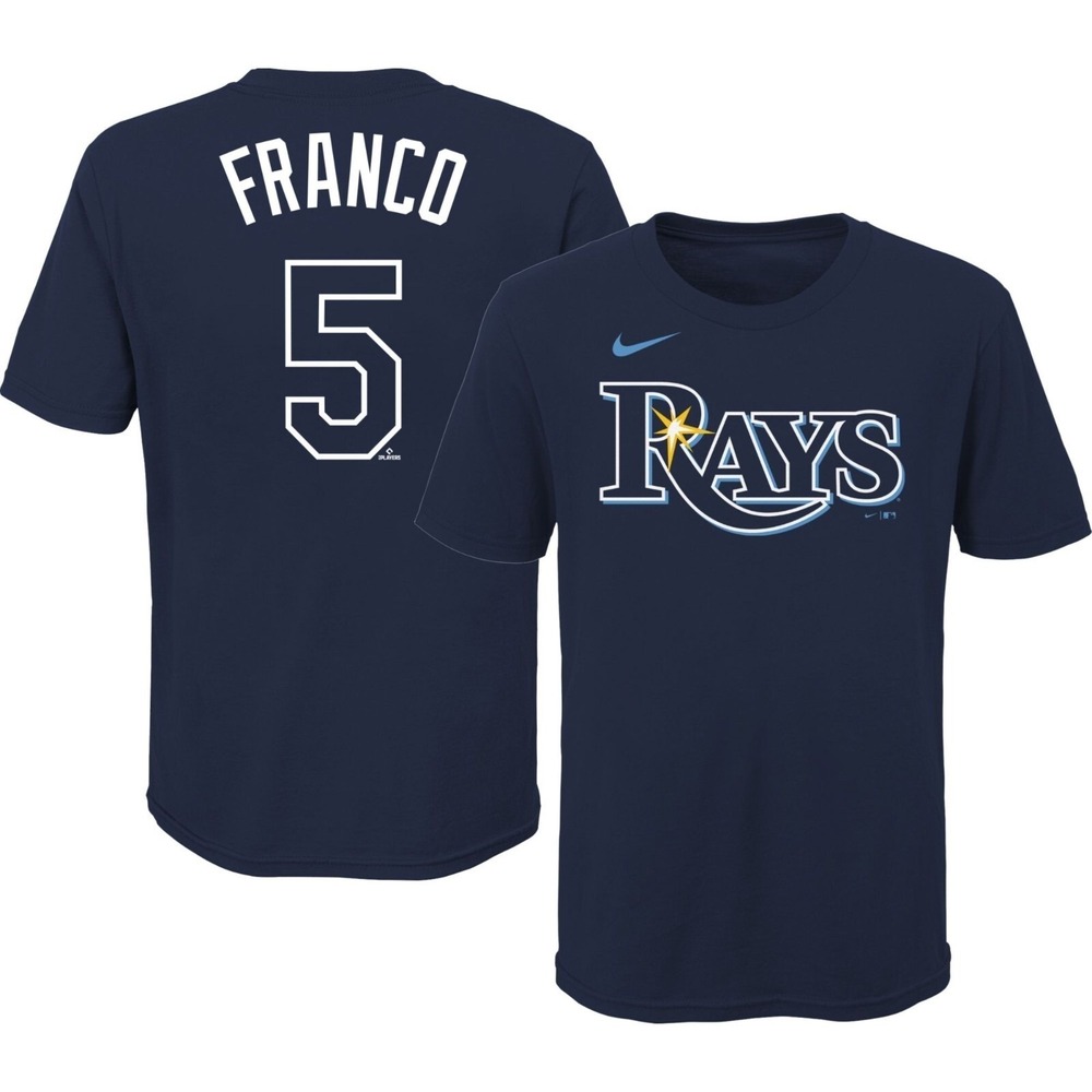Outerstuff Youth Tampa Bay Rays Wander Franco #5 Navy T-Shirt Kids Small 25731